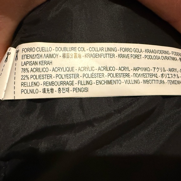 Zara Fitted Short Anorak Puffer Jacket, Navy Blue, Woman’s Large - Picture 7 of 8